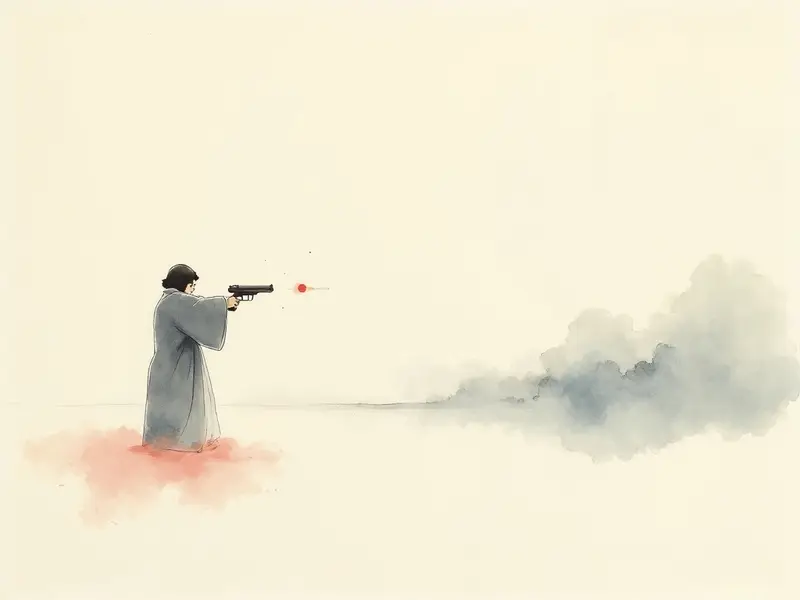 夢のイラスト:銃を撃つ