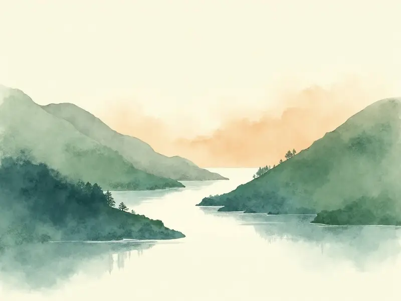 夢のイラスト:川の曲がり角
