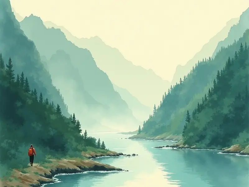 夢のイラスト:渓谷