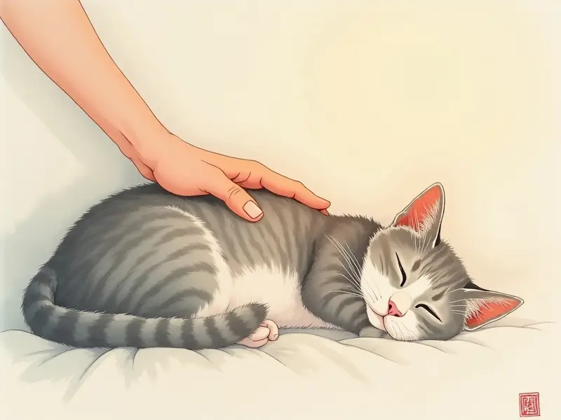 夢のイラスト:撫でる
