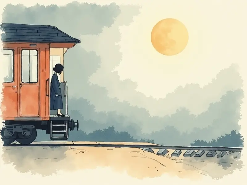 夢のイラスト:乗り物を降りる