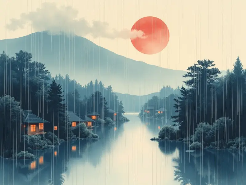 夢のイラスト:大雨