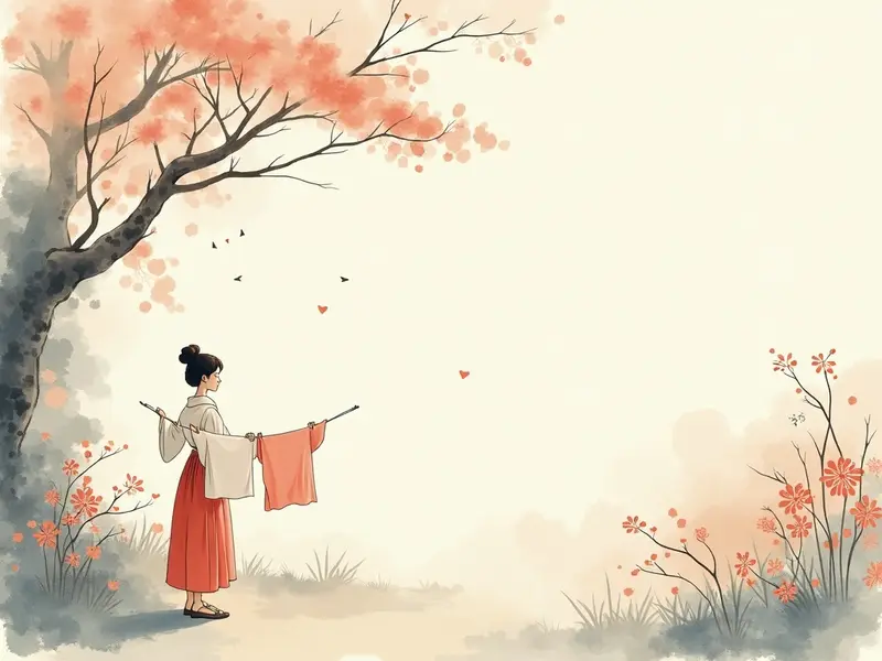 夢のイラスト:洗濯物を干す