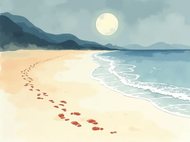 夢のイラスト:砂浜