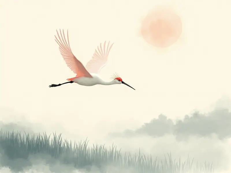 夢のイラスト:朱鷺