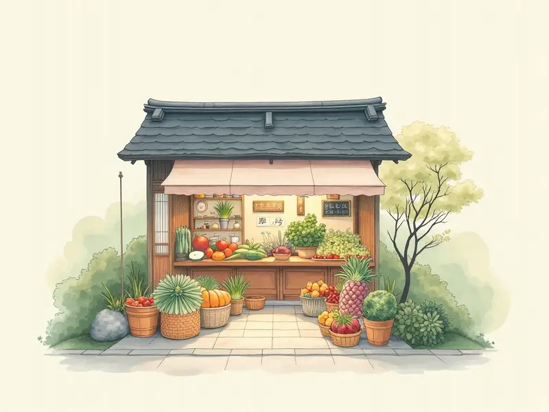 夢のイラスト:八百屋