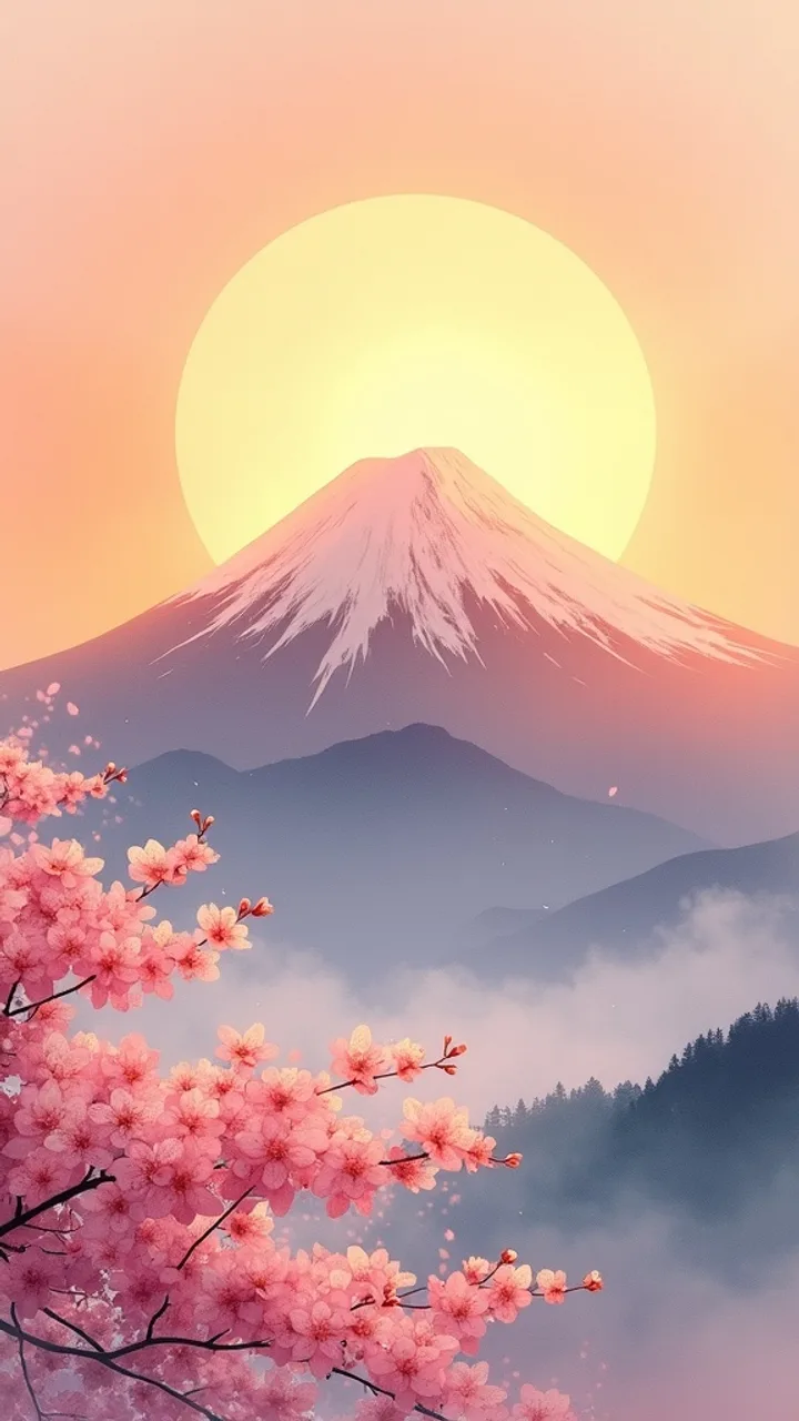 ご来光の富士山